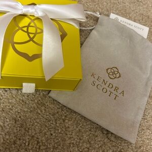 Kendra Scott box and bag, original cardboard necklace holder